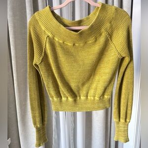 Free People Mustard Ribbed Sweater